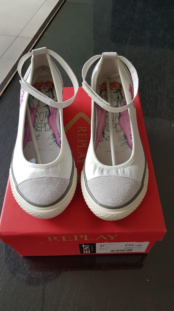 Ballerina's met verhoogde zool Replay wit maat 37 - NIEUW, Replay, Schoenen, Nieuw, Ophalen of Verzenden