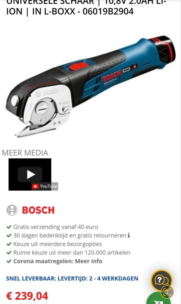 Universele schaar, Ophalen