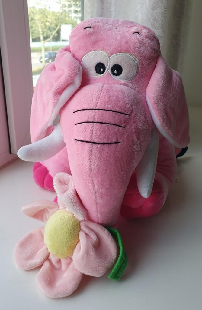 Zachte roze olifant knuffel, Ophalen of Verzenden, Zo goed als nieuw, Olifant