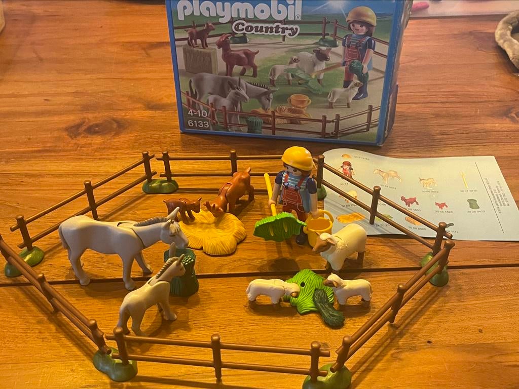 Playmobil 6133 dieren weide - boer met dieren, Ophalen of Verzenden, Zo goed als nieuw, Complete set