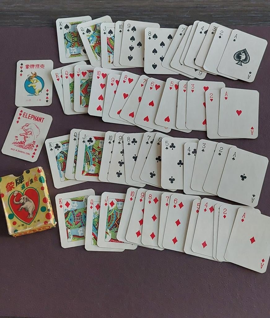 Cartes à jouer éléphant vintage. Chine, Enlèvement ou Envoi, Comme neuf
