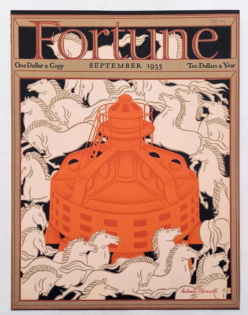 Art Deco cover Fortune September 1933 Antonio Petruccelli, Antiek en Kunst, Kunst | Litho's en Zeefdrukken, Ophalen of Verzenden