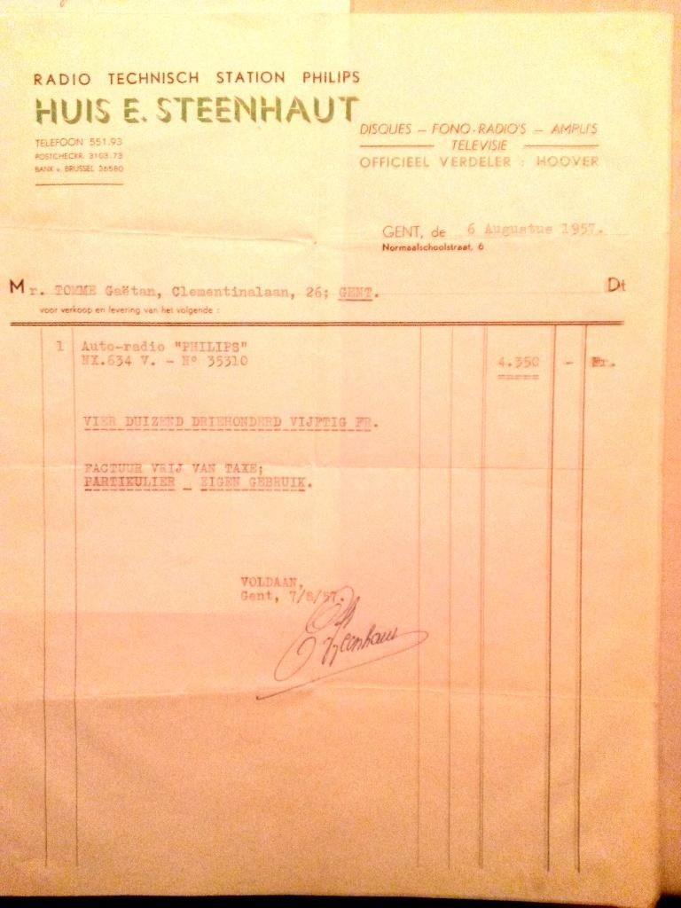 1957 ANTIEKE AUTORADIO MET LAMPEN, Auto diversen, Autoradio's, Ophalen, Gebruikt
