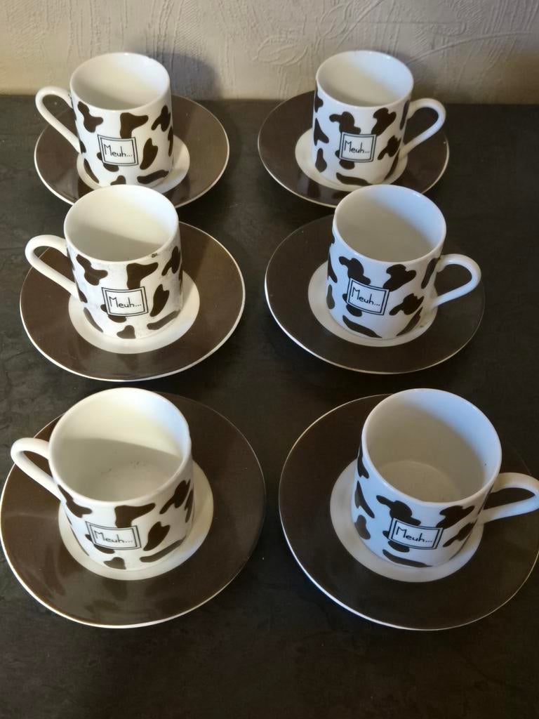 Set van 6 mini tassen + bordjes, Ophalen of Verzenden
