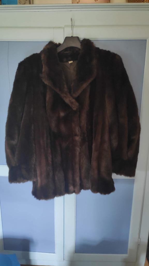 Veste en fourrure vison taille 48, Enlèvement ou Envoi, Comme neuf, Taille 46/48 (XL) ou plus grande, Noir