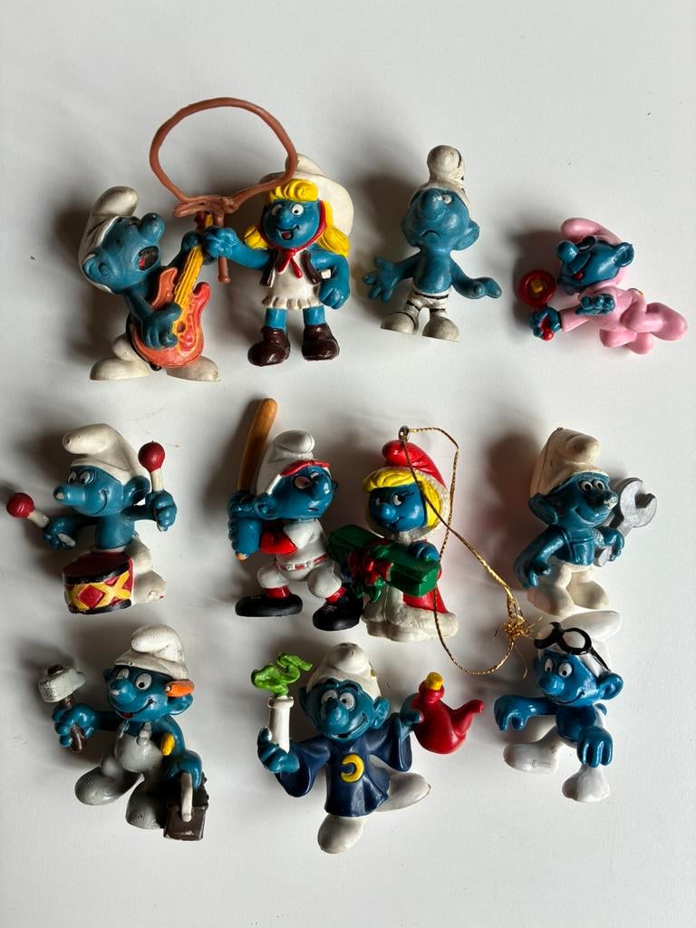 Vintage set Smurfen van de jaren '70-'80, Verzamelen, Smurfen, Ophalen of Verzenden, Gebruikt, Verschillende Smurfen, Poppetje, Figuurtje of Knuffel