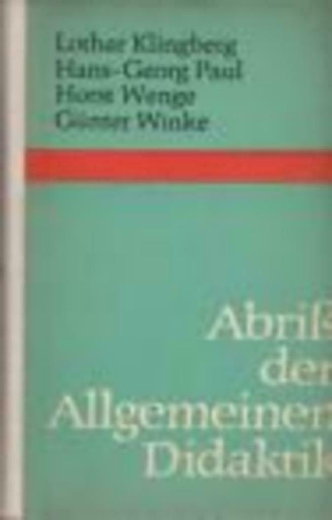 Lothar Klingsberg u.a., Abriss der Allgemeinen Didaktik., Zo goed als nieuw, Overige onderwerpen, Lothar Klingsberg e.a., Ophalen of Verzenden