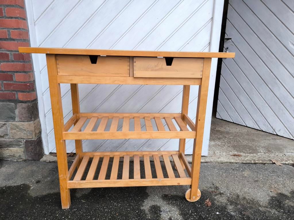 Meuble en bois avec deux roulettes, Jardin & Terrasse, Enlèvement ou Envoi, Bois