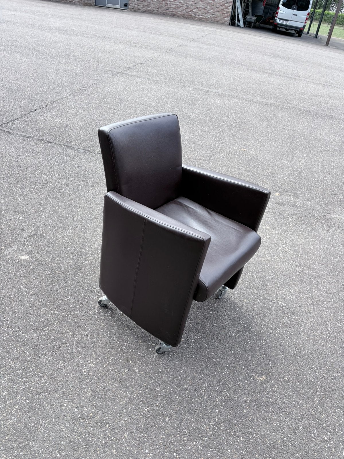 6 lederen stoelen gratis af te halen ., Enlèvement, Utilisé