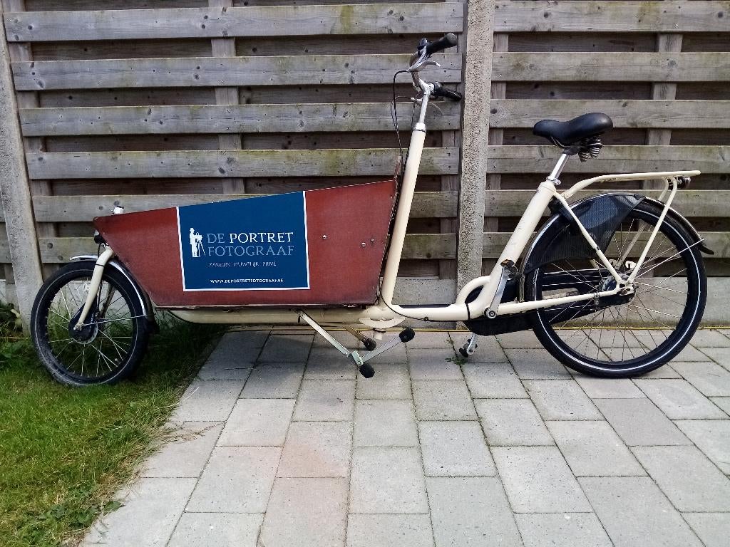Bakfiets nl, Terugtraprem, Gebruikt, Huif, 2 kinderen
