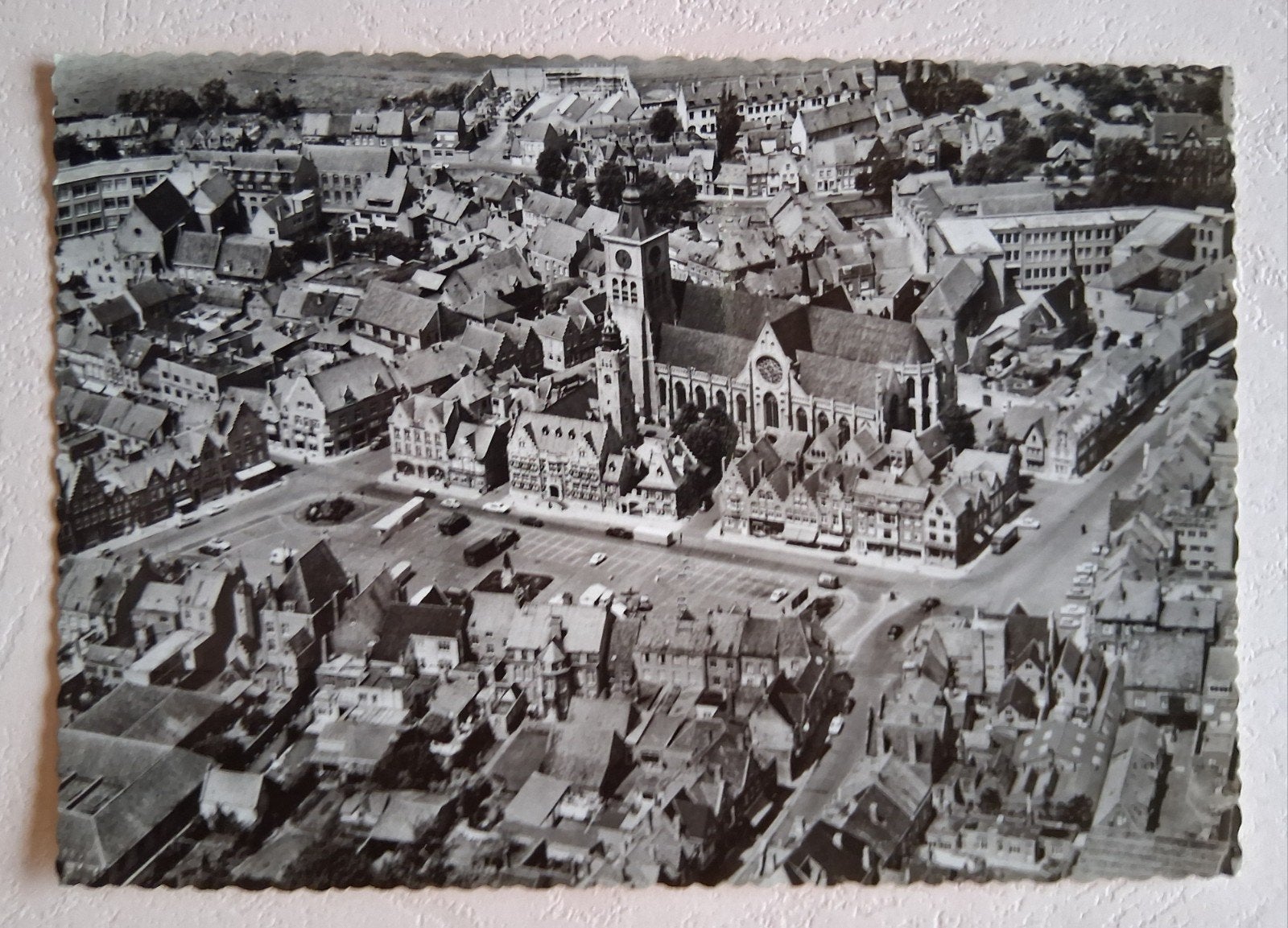 vintage Postkaart Luchtopname van Diksmuide, Ophalen of Verzenden