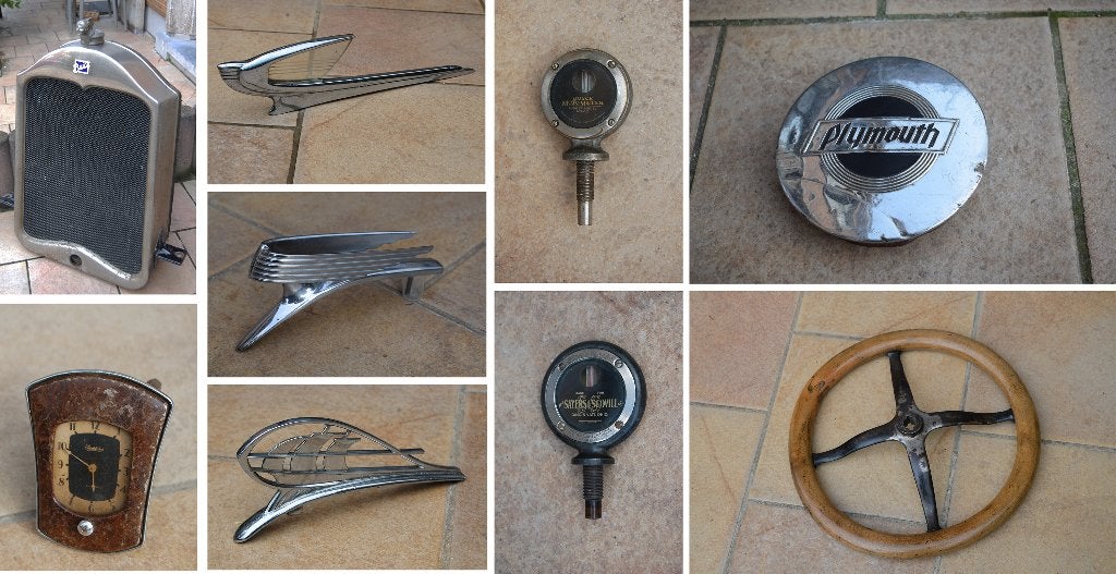 9 klassieke vooroorlogse auto onderdelen  1920 1930, Ophalen
