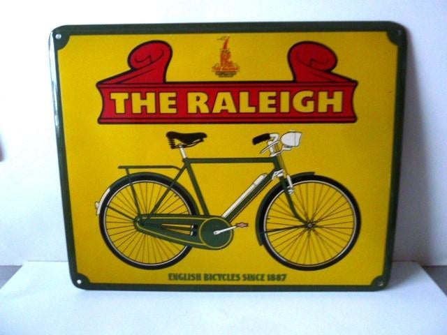 emaille reclamebord antieke fiets retro vintage oldtimer, Ophalen of Verzenden, Reclamebord