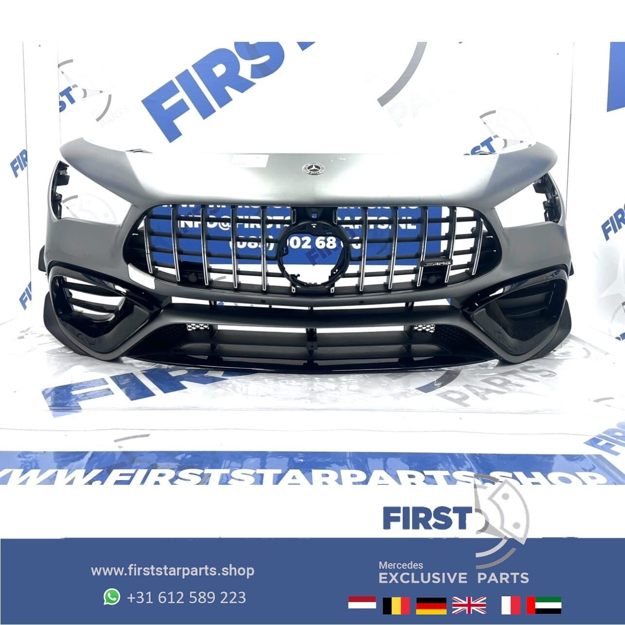 A1188800002 W118 CLA45 CLA45S AMG AERO VOORBUMPER MAGNO GRIJ, Auto-onderdelen, Carrosserie, Bumper, Mercedes-Benz, Voor, Gebruikt