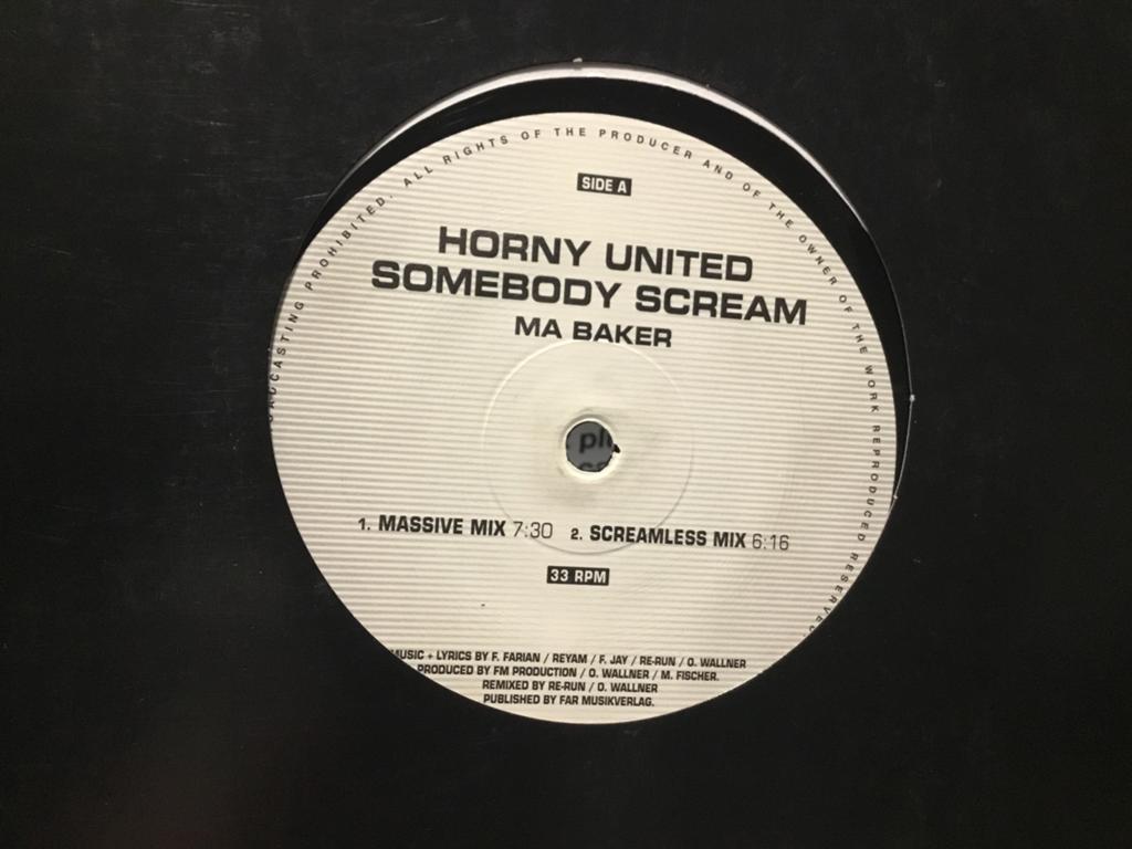Boney M., Horny United. Ma Baker / Somebody Scream, Cd's en Dvd's, Vinyl | Dance en House, Ophalen of Verzenden, Zo goed als nieuw