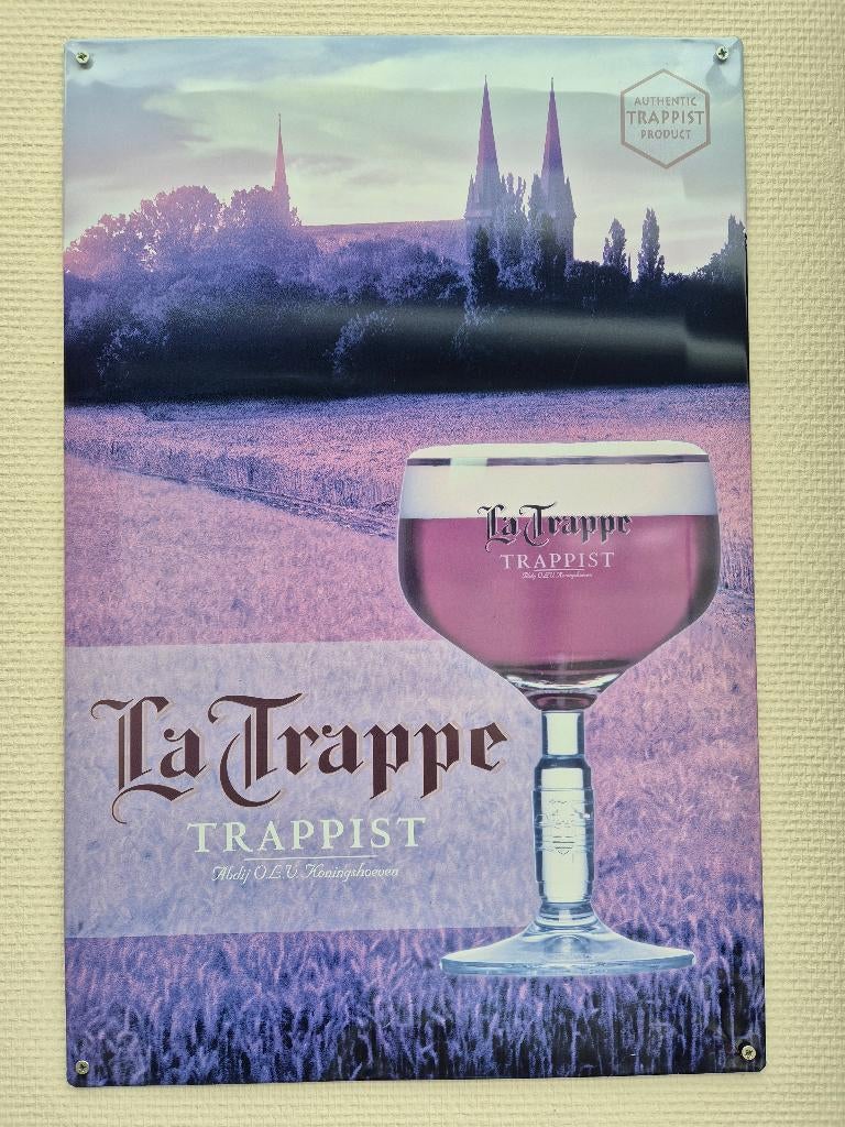 Reclamebord Trappistenbrouwerij La Trappe, Ophalen, Zo goed als nieuw, Reclamebord, Plaat of Schild, La Trappe