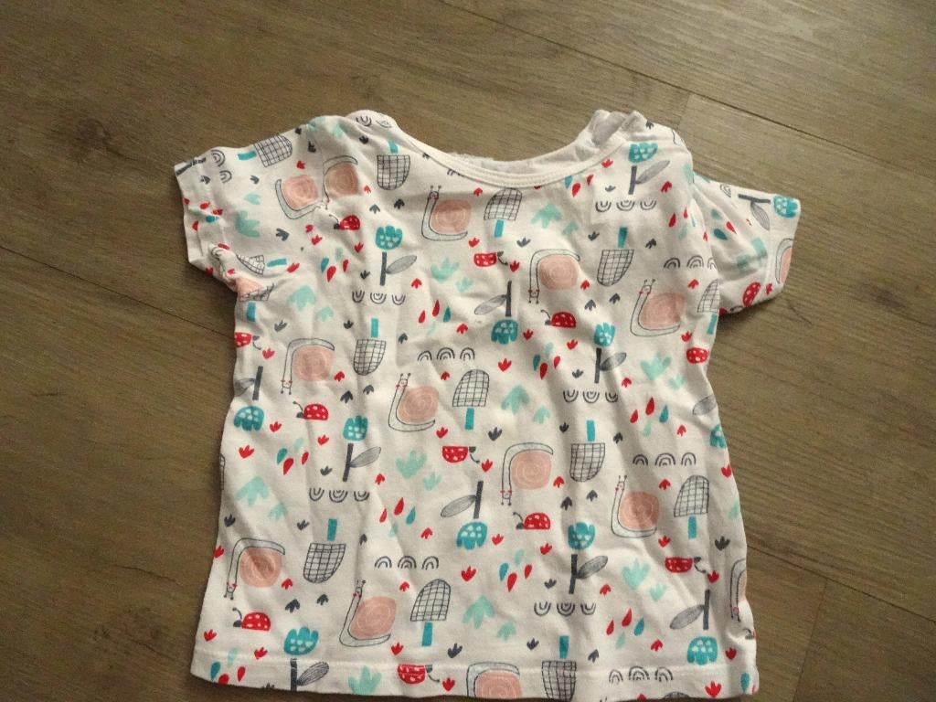 Witte zomerpyjama met opdruk  Maat 80, Ophalen of Verzenden, Zo goed als nieuw, Jongetje of Meisje, Nacht- of Onderkleding