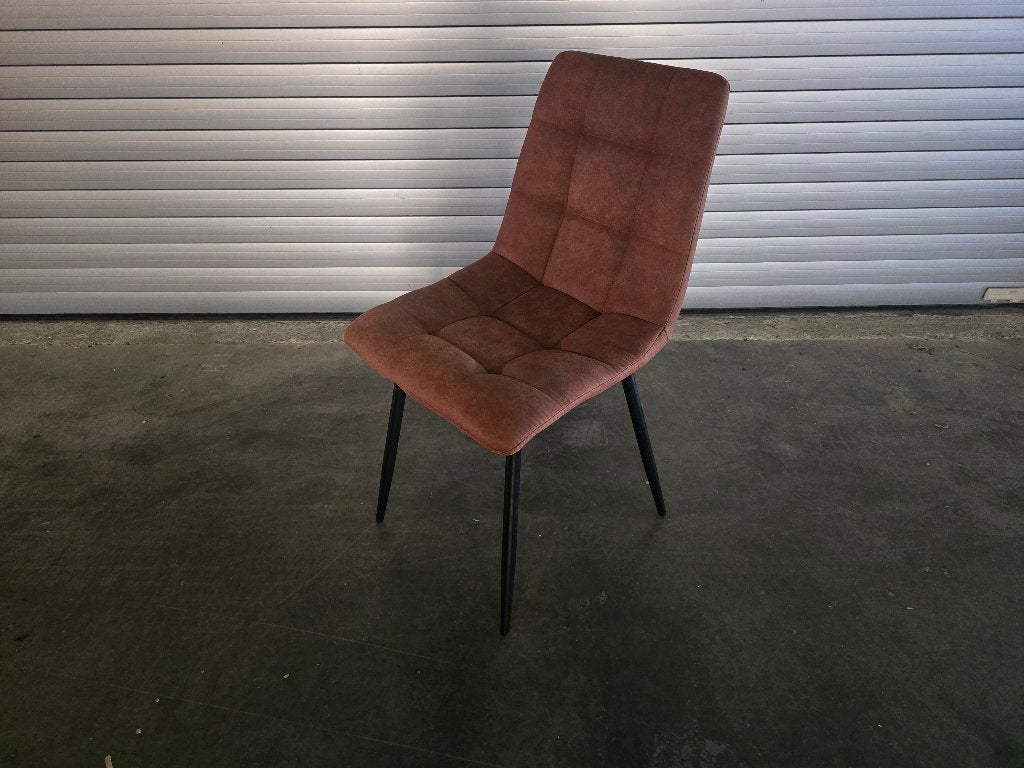 6 stoelen in cognac microleder - zoals nieuw - €240/6stuks, Huis en Inrichting, Stoelen, Ophalen, Zo goed als nieuw