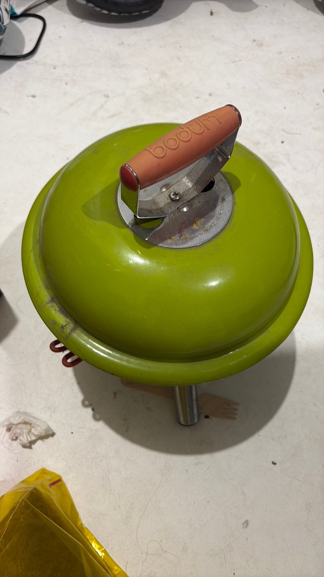 Bodum mini bbq, Tuin en Terras, Houtskoolbarbecues, Ophalen, Gebruikt