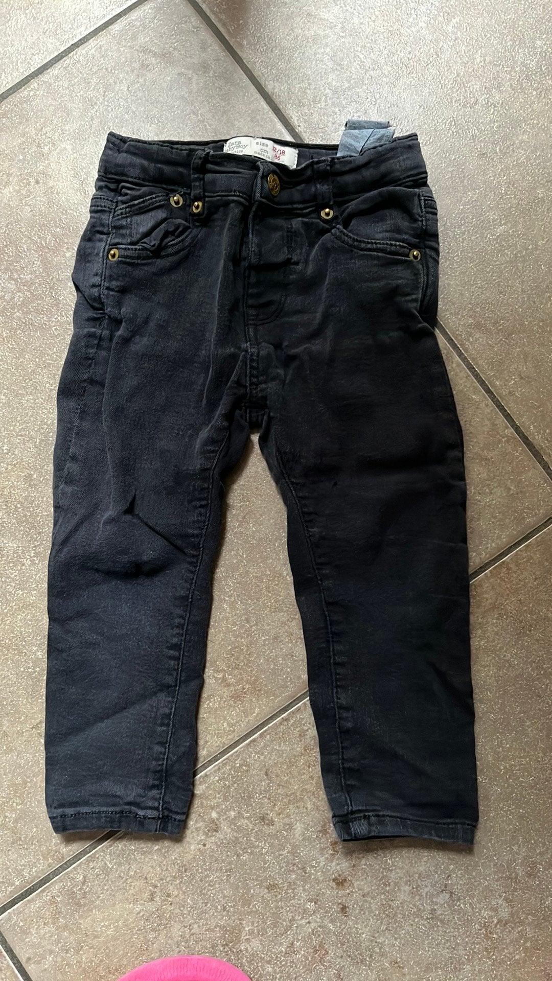 Zwarte broek maat 86, Kinderen en Baby's, Ophalen, Zo goed als nieuw