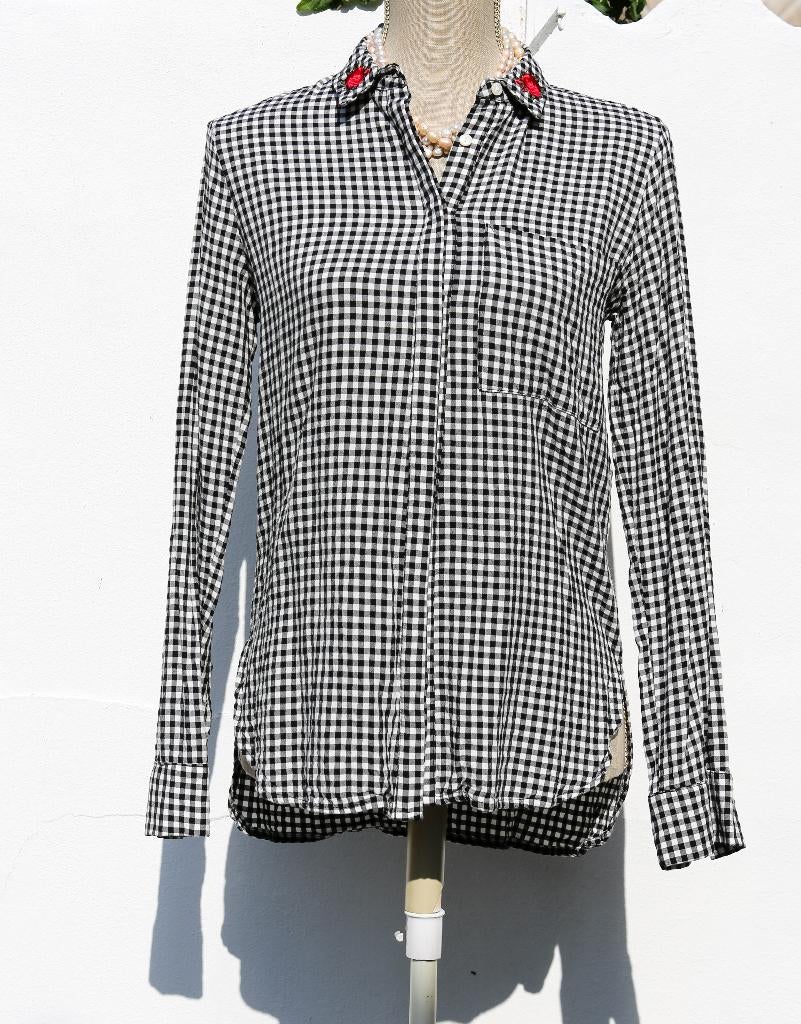 Zeer mooi shirt van Pull & Bear, maat S (of M), Zwart, Ophalen of Verzenden, Zo goed als nieuw, Maat 36 (S)