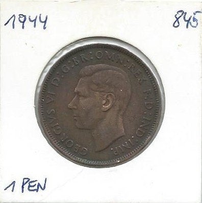 Groot-Brittannië, 1 Penny 1944., Ophalen of Verzenden, Overige landen, Losse munt