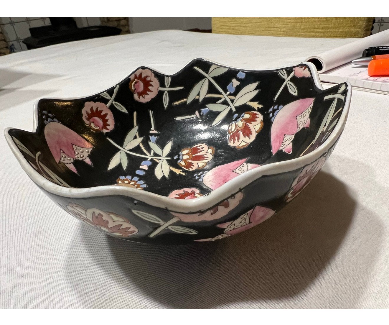 Antiek Vintage Servies Porselein Schaal - made in macau deco, Antiek en Kunst, Antiek | Schalen, Ophalen of Verzenden