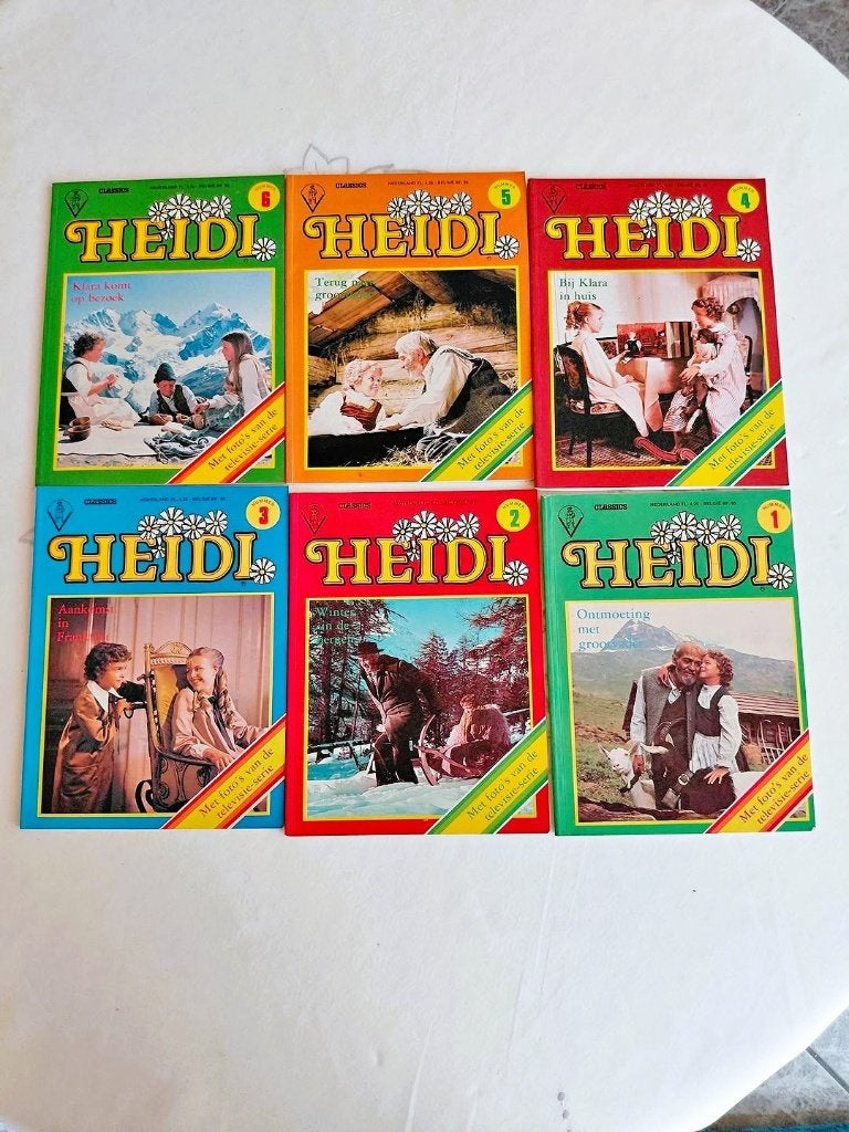 Complete set Heidi boekjes 1 t/m 6 met foto’s., Boeken, Ophalen of Verzenden