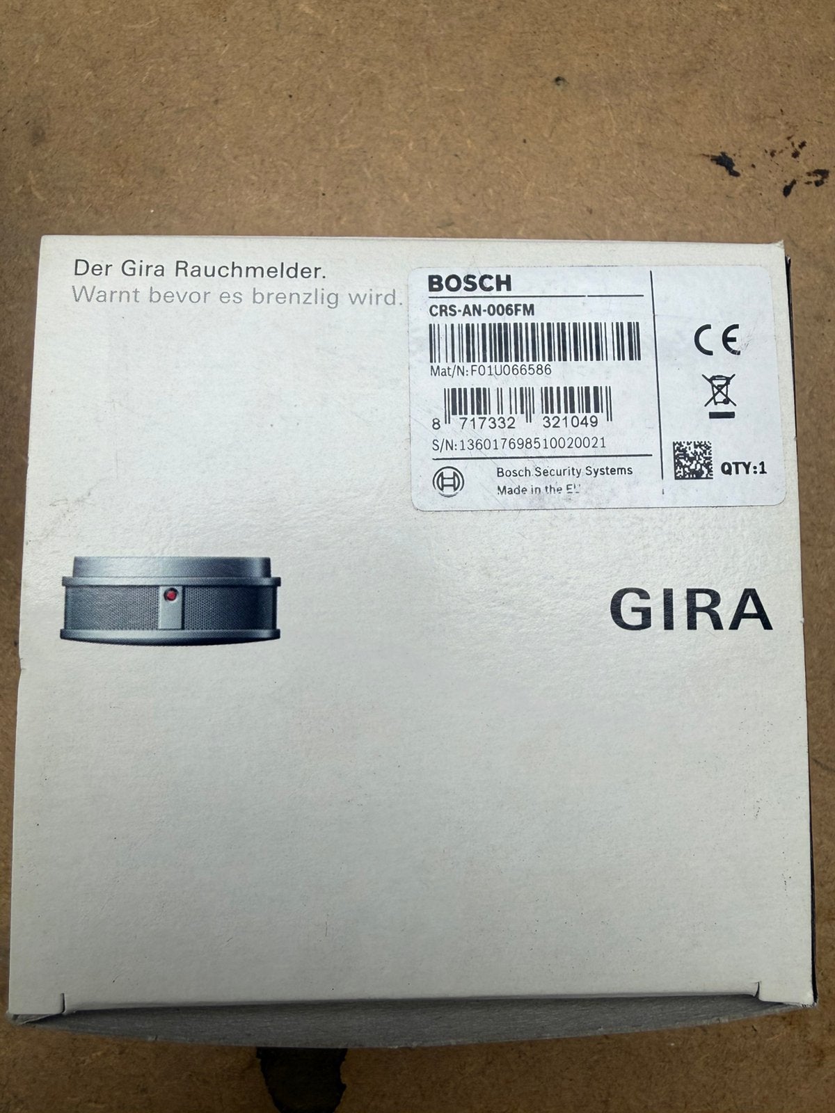Gira Dual Q Rookmelder, Enlèvement, Neuf