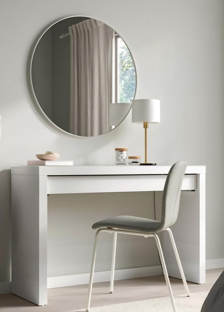 Coiffeuse/Bureau Ikea Malm blanche, Moins de 100 cm, 100 à 150 cm, Enlèvement, Utilisé