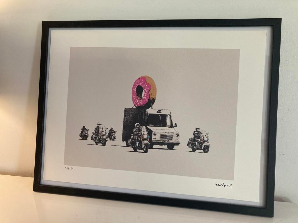 BANKSY : lithographie encadrée et numérotée a la main, Enlèvement ou Envoi