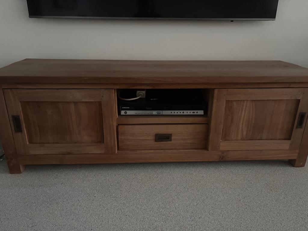 Teak tv-meubel, Ophalen, Zo goed als nieuw