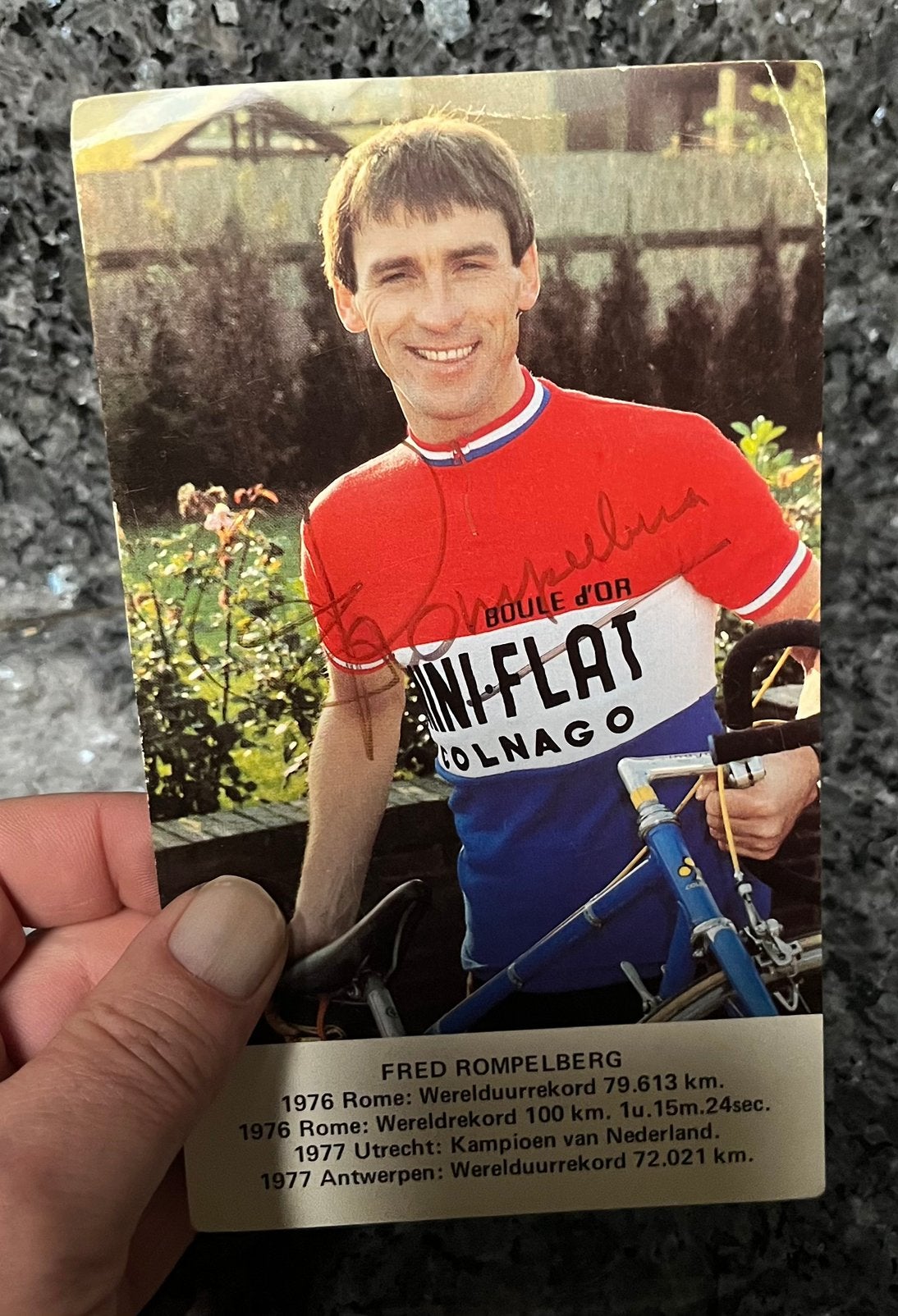 Le cycliste Fred Rompelberg, champion des Pays-Bas, a signé, Enlèvement, Utilisé