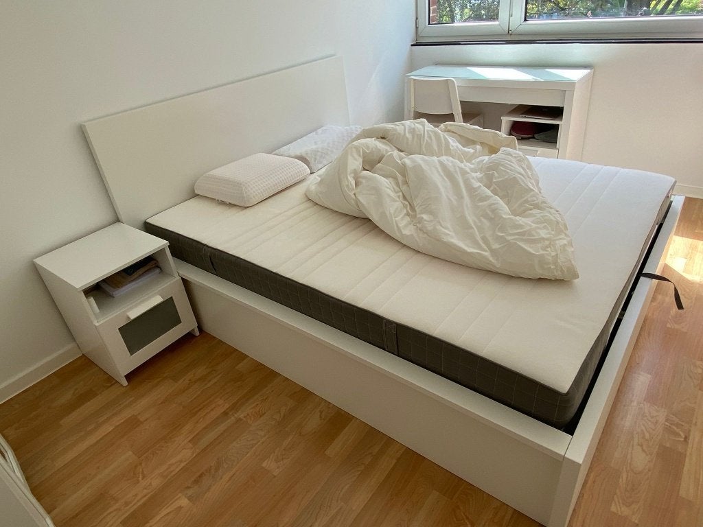 lit, Huis en Inrichting, Slaapkamer | Bedden, Ophalen, Zo goed als nieuw, Wit, 200 cm