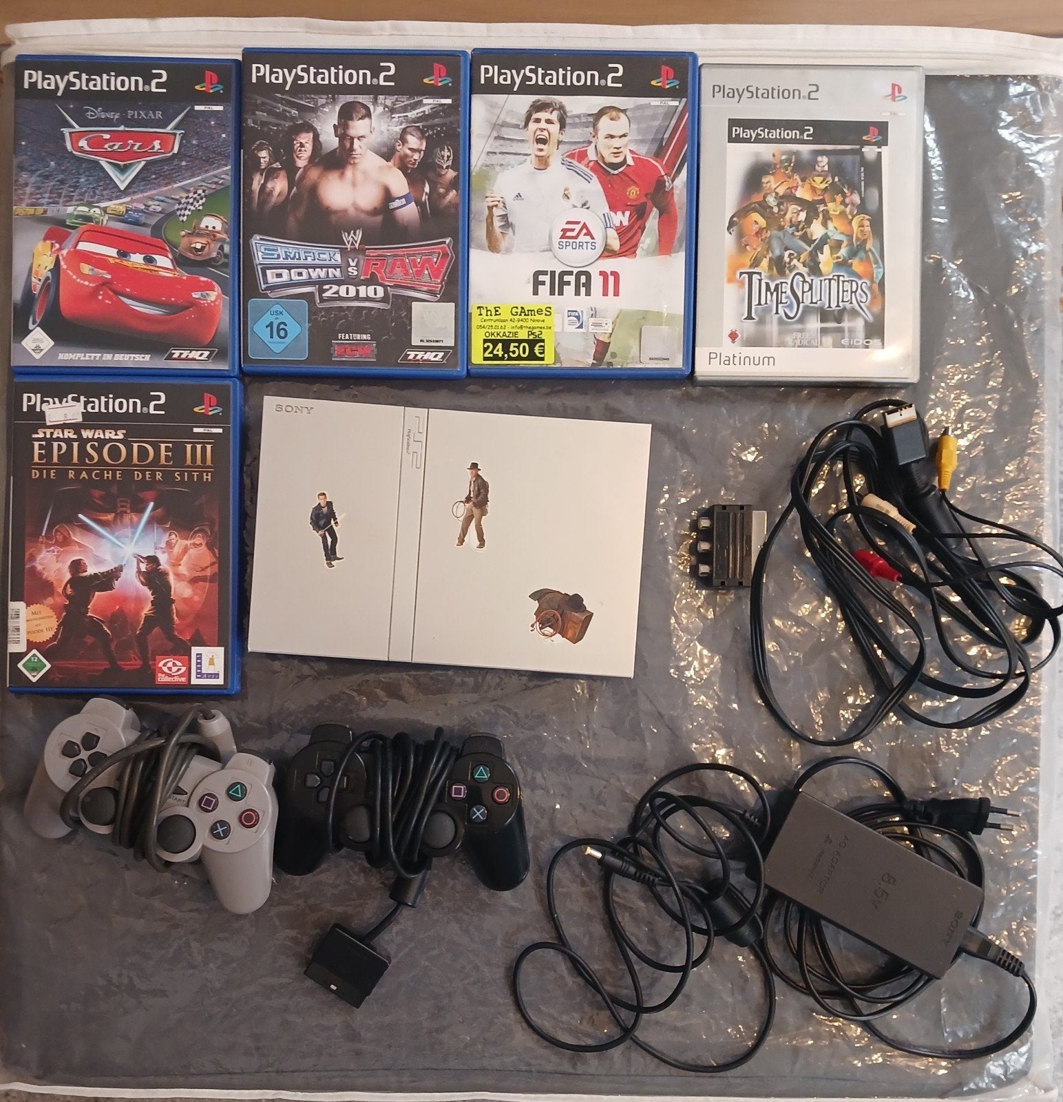 PlayStation 2 Slim Bundle - 2 Controllers + 5 Original Games, Games en Spelcomputers, Spelcomputers | Sony PlayStation 2, Ophalen of Verzenden