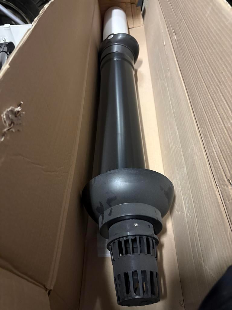 Verticale dakdoorvoer 80/125, Doe-het-zelf en Bouw, Buizen en Afvoer, Ophalen, Afvoer, PVC, Nieuw