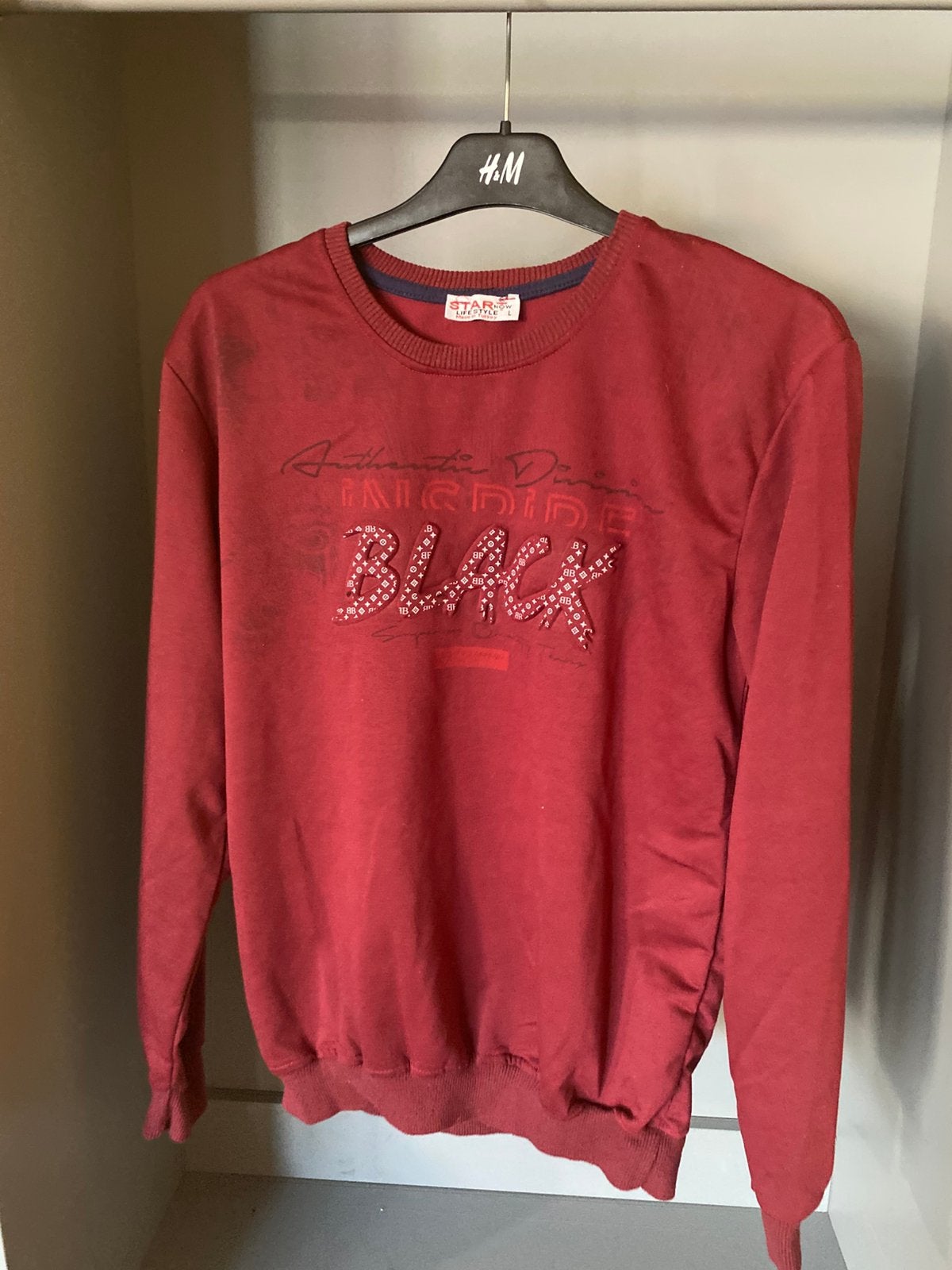 G-Star Sweater Rood Heren Maat L – Black Print, Enlèvement ou Envoi, Neuf, Taille 52/54 (L), Rouge