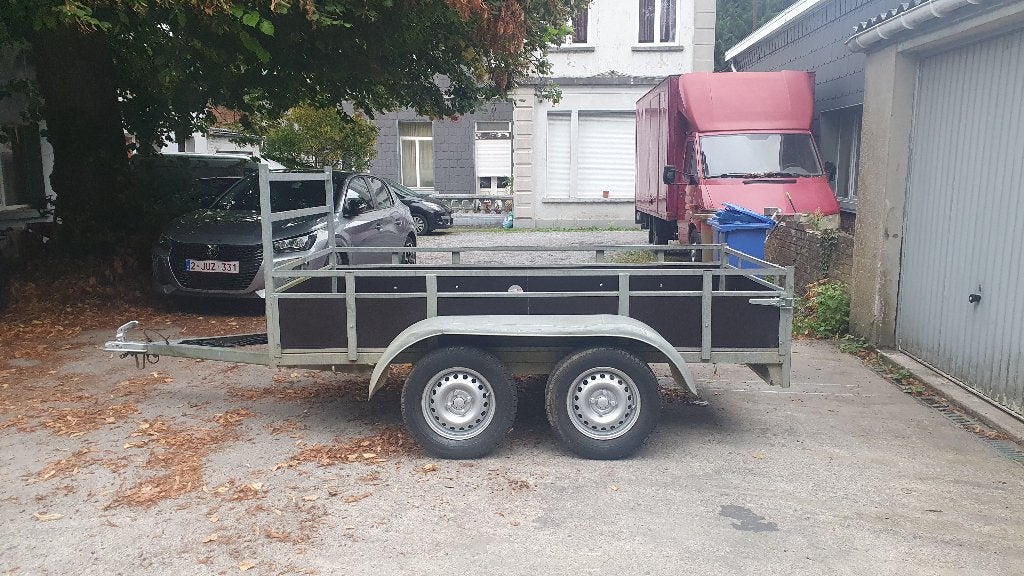 Remorque double essieux 750kg 2,58cm/1,30cm, Enlèvement ou Envoi, Comme neuf