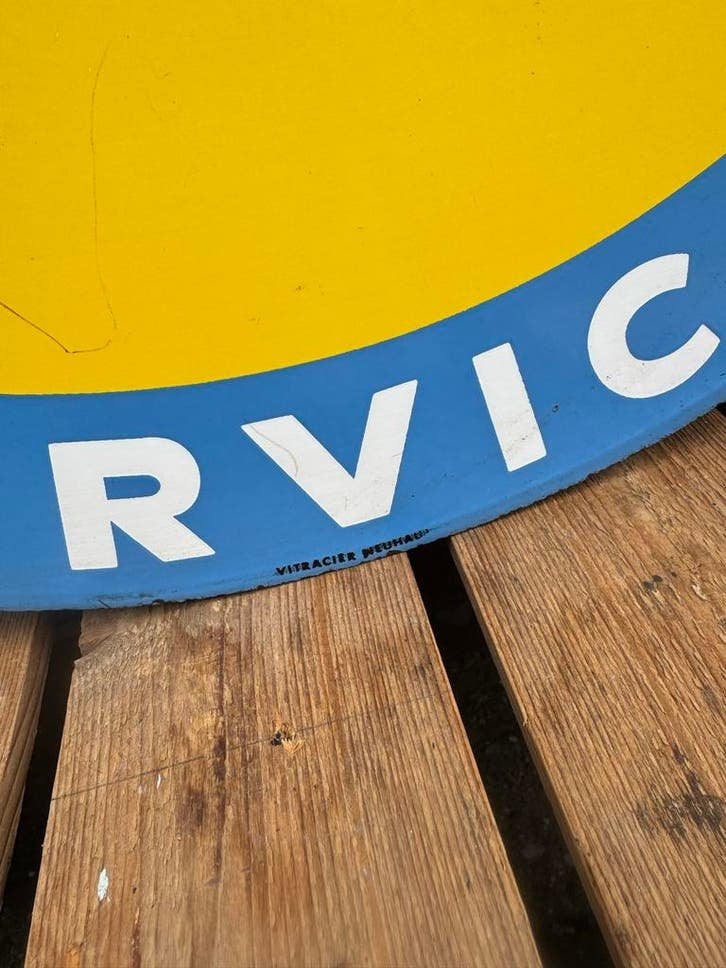 Vintage Huiles Renault Emaille Bord - Garage Reclame, Ophalen of Verzenden