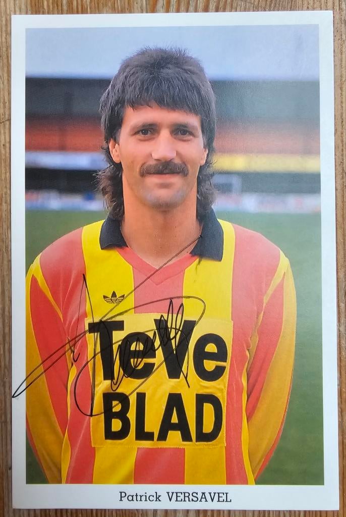 1989 Patrick Versavel KV Mechelen Kaart handgesigneerd!, Verzamelen, Verzenden, Zo goed als nieuw, Spelerskaart