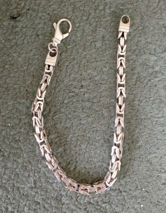 Bracelet royal de 23 cm de long et 8 mm de large (925), Enlèvement ou Envoi, Comme neuf, Argent, Argent
