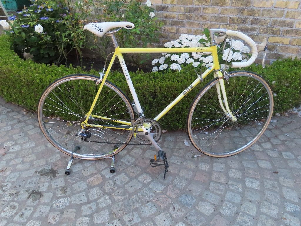 Koersfiets , MBK geel , kader 59 , volledig in orde, 28 inch, Gebruikt, 57 tot 61 cm, Ophalen