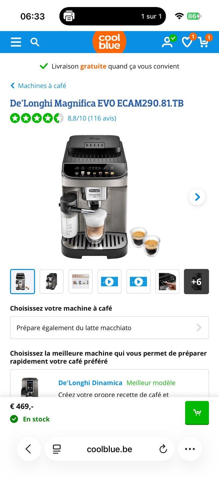 Machine expresso delonghi garantie, Enlèvement ou Envoi, Comme neuf