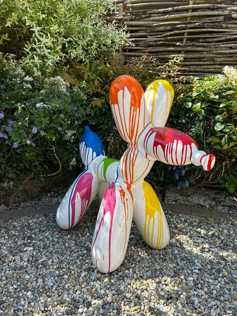 design beeld – kleurrijke “ballonhond” stijl ( 1m x 1m), Ophalen, Zo goed als nieuw