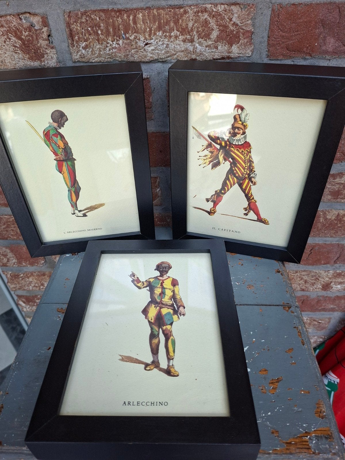4 kaders commedia dell'arte, Huis en Inrichting, Ophalen of Verzenden