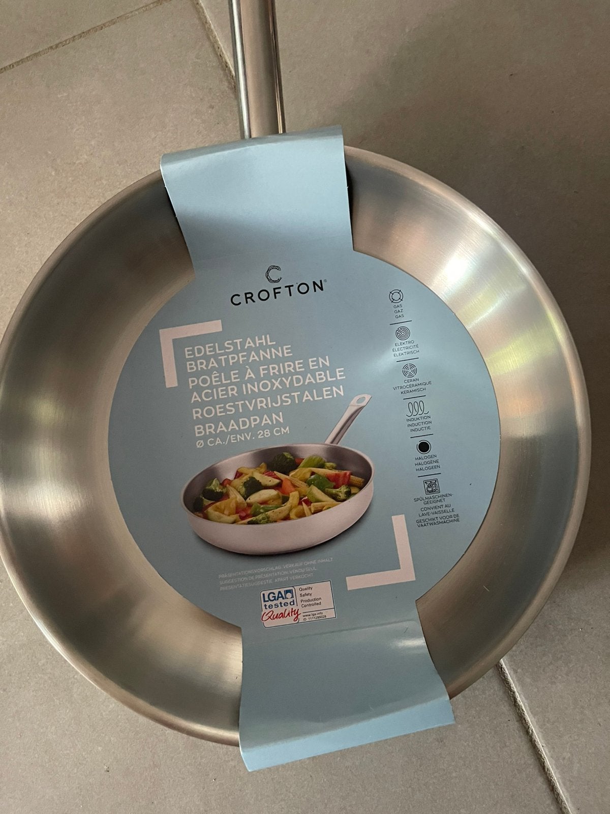 Nieuwe Crofton RVS braadpan 28 cm – geschikt voor inductie, Huis en Inrichting, Keuken | Potten en Pannen, Ophalen, Braadpan, Nieuw