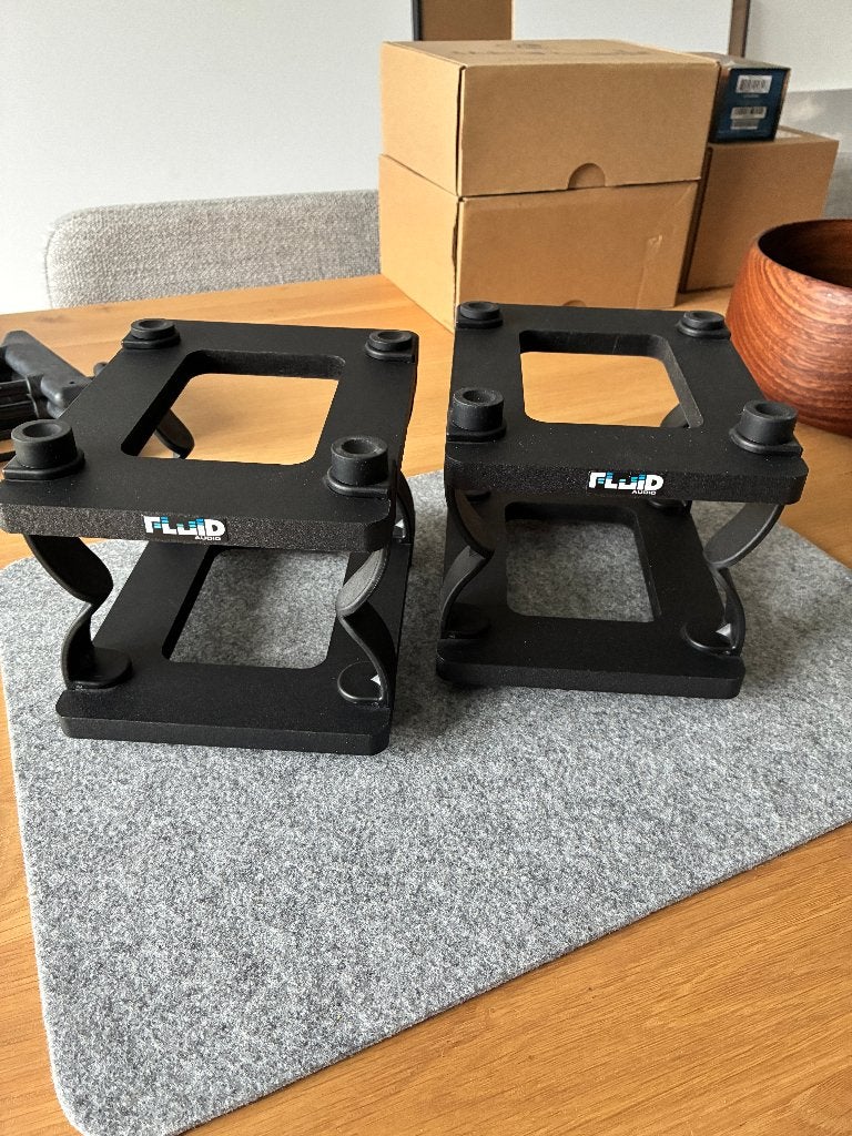 Supports de moniteur de studio Fluid Audio DS 5 (la paire), TV, Hi-fi & Vidéo, Enlèvement ou Envoi, Utilisé