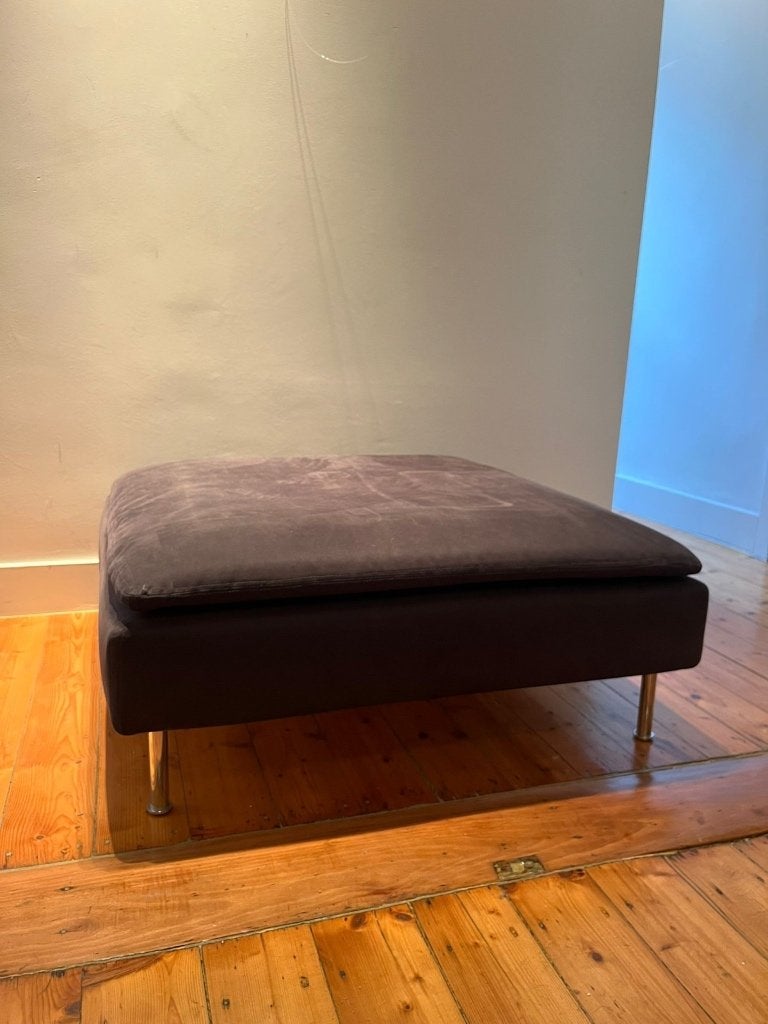 Donkergrijze voetenbank (SÖDERHAMN IKEA), Huis en Inrichting, Zetels | Voetbanken en poefs, Ophalen, Gebruikt, Vierkant, 75 tot 100 cm