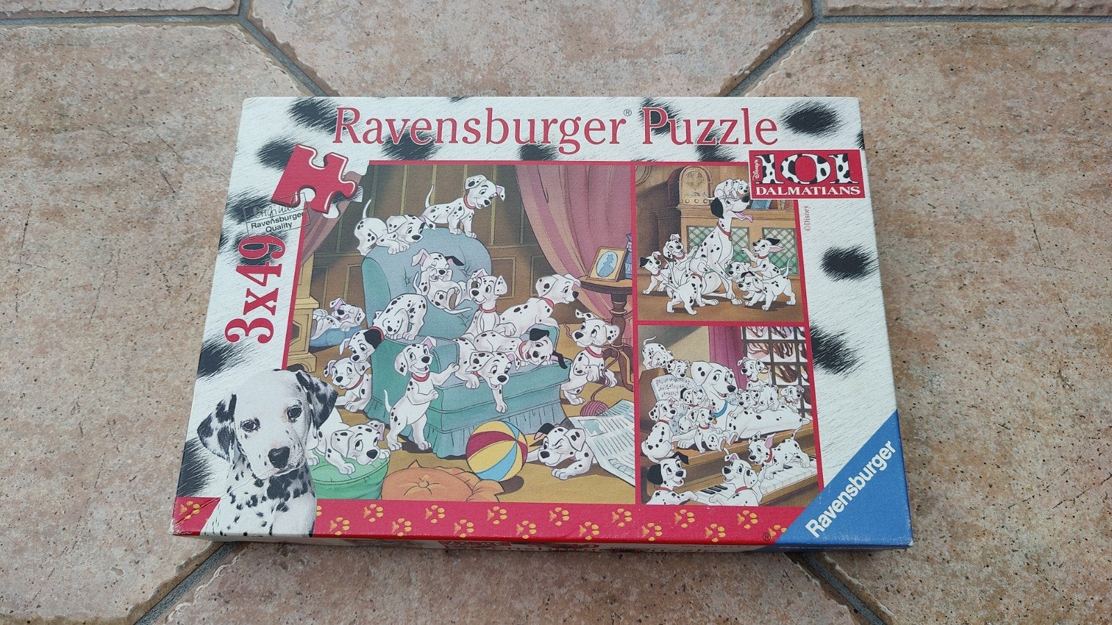 Puzzel Ravensburger 101 dalmatiërs 3x49 puzzelstukken, Ophalen, 10 tot 50 stukjes, Zo goed als nieuw, 4 tot 6 jaar