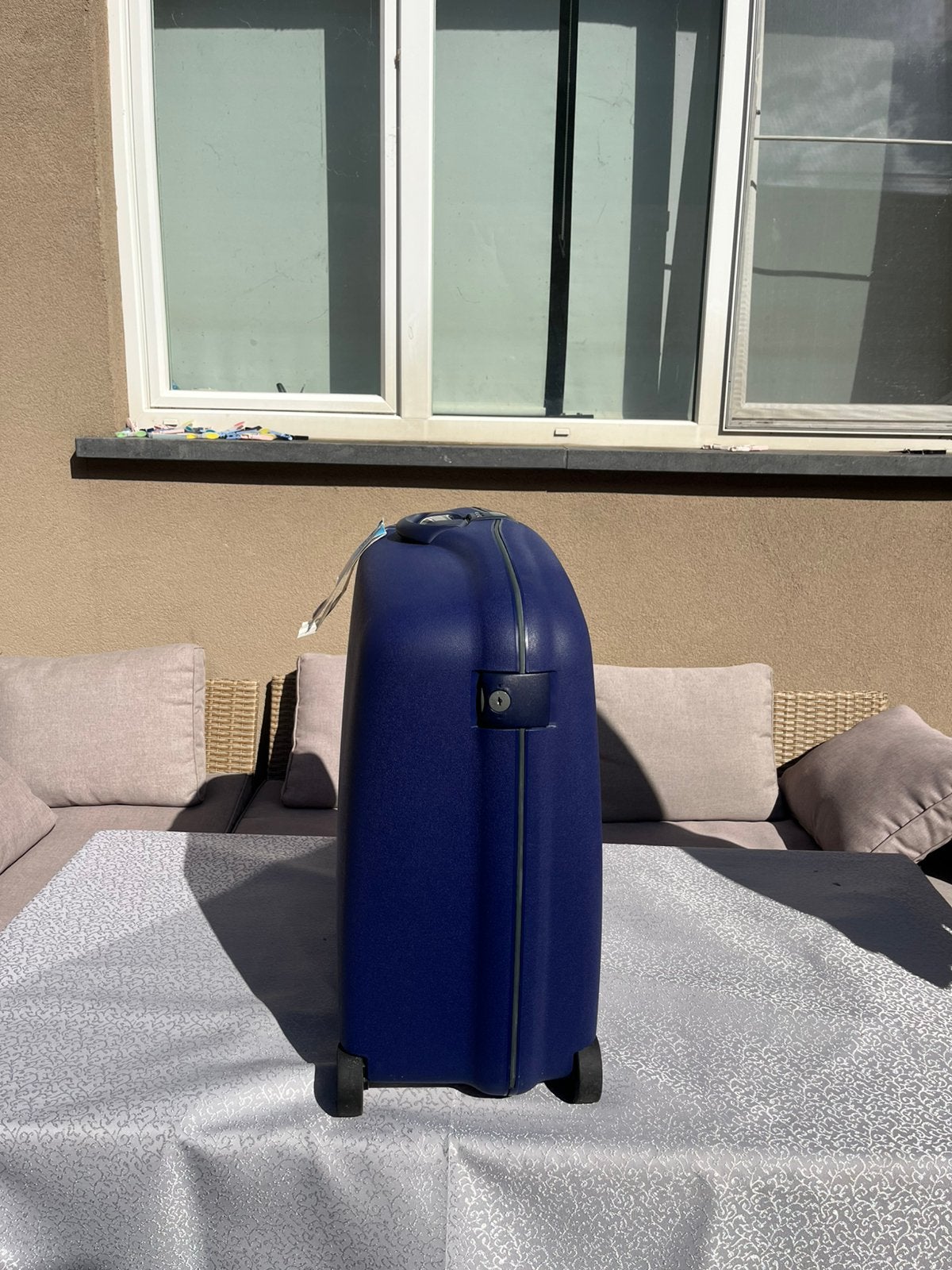 Samsonite Oyster II 111L blauwe vintage koffer, Ophalen, Gebruikt, Hard kunststof, 70 cm of meer